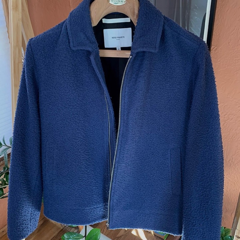 Norse Projects Elliot Boiled Wool Choir Jacket - Blue